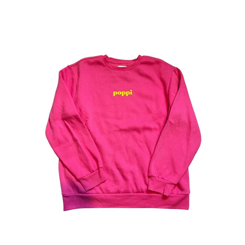 Poppi x Target Pink Graphic Crewneck Sweatshirt Iconic Flavor Forever Soda Sz L